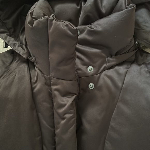 Calvin Klein Brown Long Puffer Hooded Coat - Size XS- Excellent Condition - Picture 6 of 15